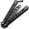 Butterfly Knife Trainer Practice Steel Metal Folding Knife Training Knife Unsharpened Blade (Black)...